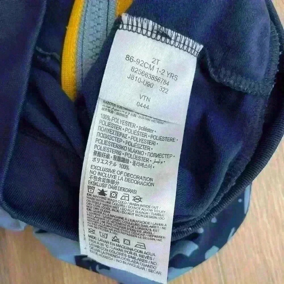 Nike Toddler Boys Zippered Tracksuit Jacket Blue and Yellow Camo Print - Picture 8 of 8